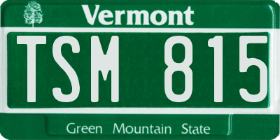 VT license plate TSM815