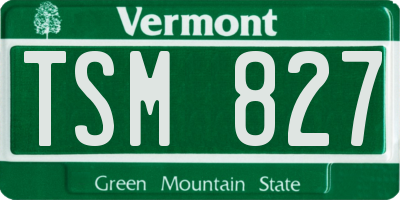 VT license plate TSM827