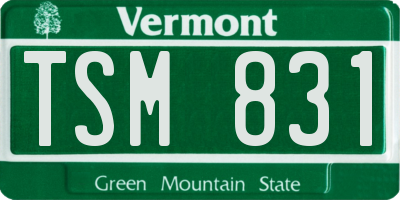 VT license plate TSM831