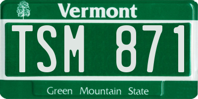 VT license plate TSM871