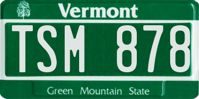 VT license plate TSM878