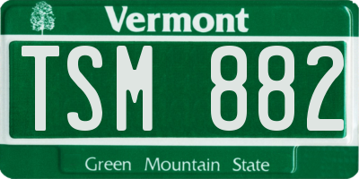 VT license plate TSM882