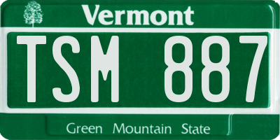 VT license plate TSM887