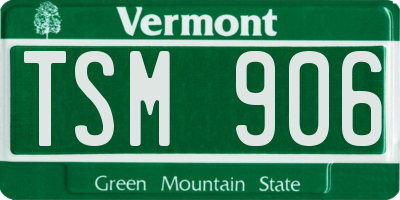 VT license plate TSM906