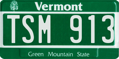 VT license plate TSM913