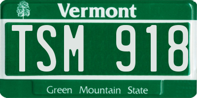 VT license plate TSM918