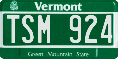 VT license plate TSM924