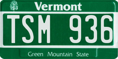 VT license plate TSM936