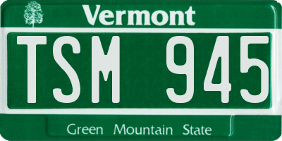 VT license plate TSM945