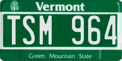 VT license plate TSM964