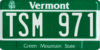 VT license plate TSM971