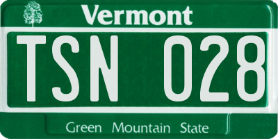 VT license plate TSN028