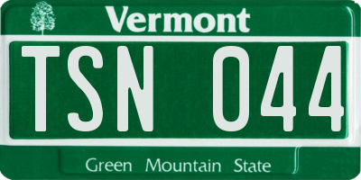 VT license plate TSN044