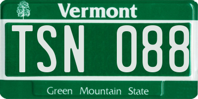 VT license plate TSN088