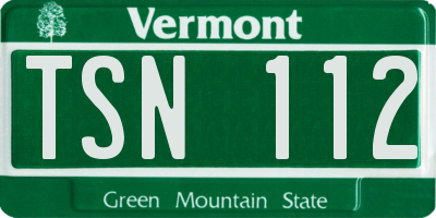VT license plate TSN112