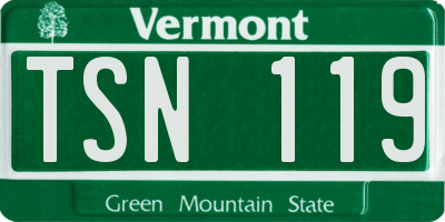 VT license plate TSN119
