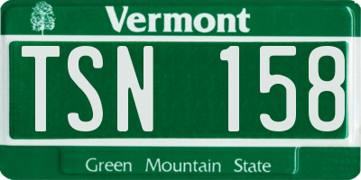 VT license plate TSN158