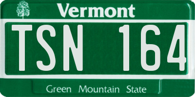 VT license plate TSN164