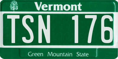 VT license plate TSN176