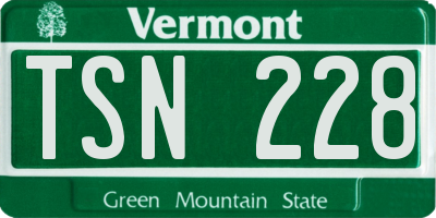 VT license plate TSN228