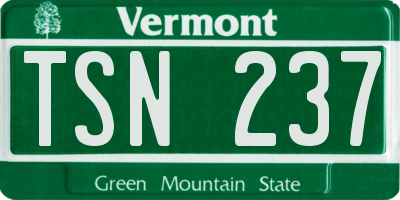 VT license plate TSN237
