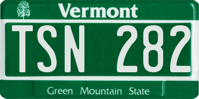 VT license plate TSN282
