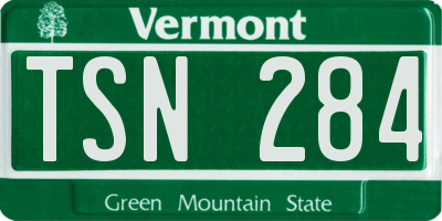 VT license plate TSN284