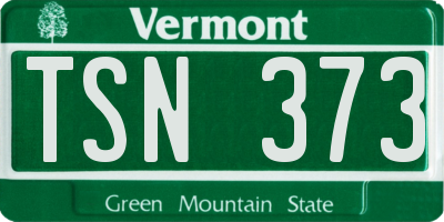 VT license plate TSN373