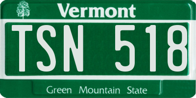 VT license plate TSN518