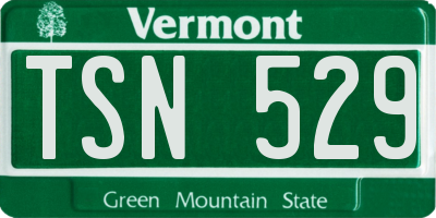 VT license plate TSN529