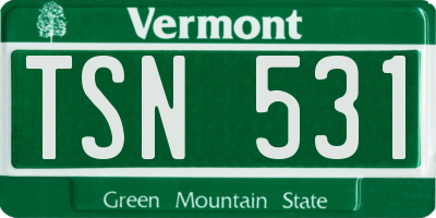 VT license plate TSN531