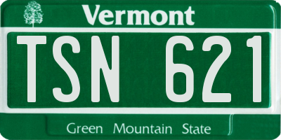 VT license plate TSN621