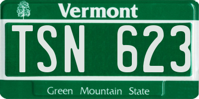 VT license plate TSN623