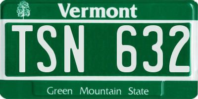 VT license plate TSN632