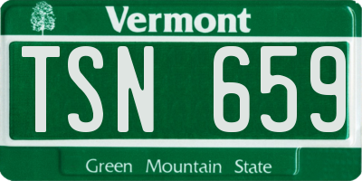 VT license plate TSN659