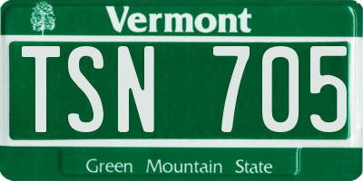 VT license plate TSN705