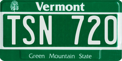 VT license plate TSN720