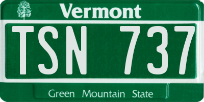 VT license plate TSN737