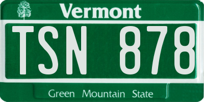 VT license plate TSN878