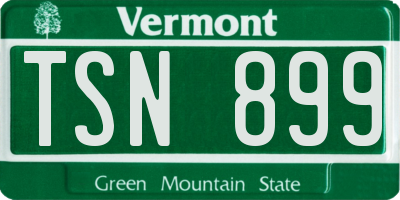 VT license plate TSN899