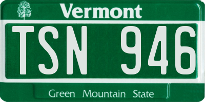 VT license plate TSN946