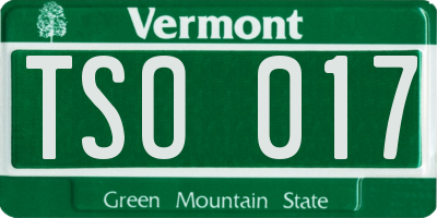 VT license plate TSO017