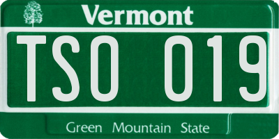 VT license plate TSO019