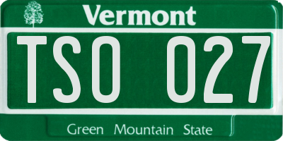 VT license plate TSO027