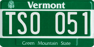 VT license plate TSO051