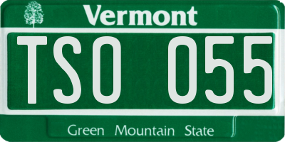 VT license plate TSO055