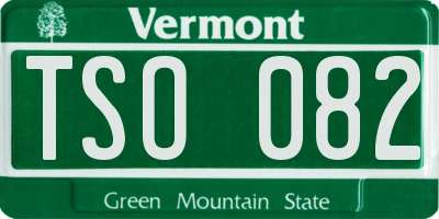 VT license plate TSO082