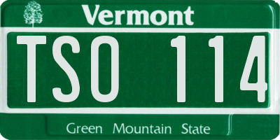 VT license plate TSO114