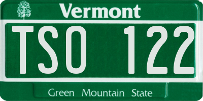 VT license plate TSO122