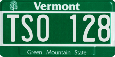 VT license plate TSO128
